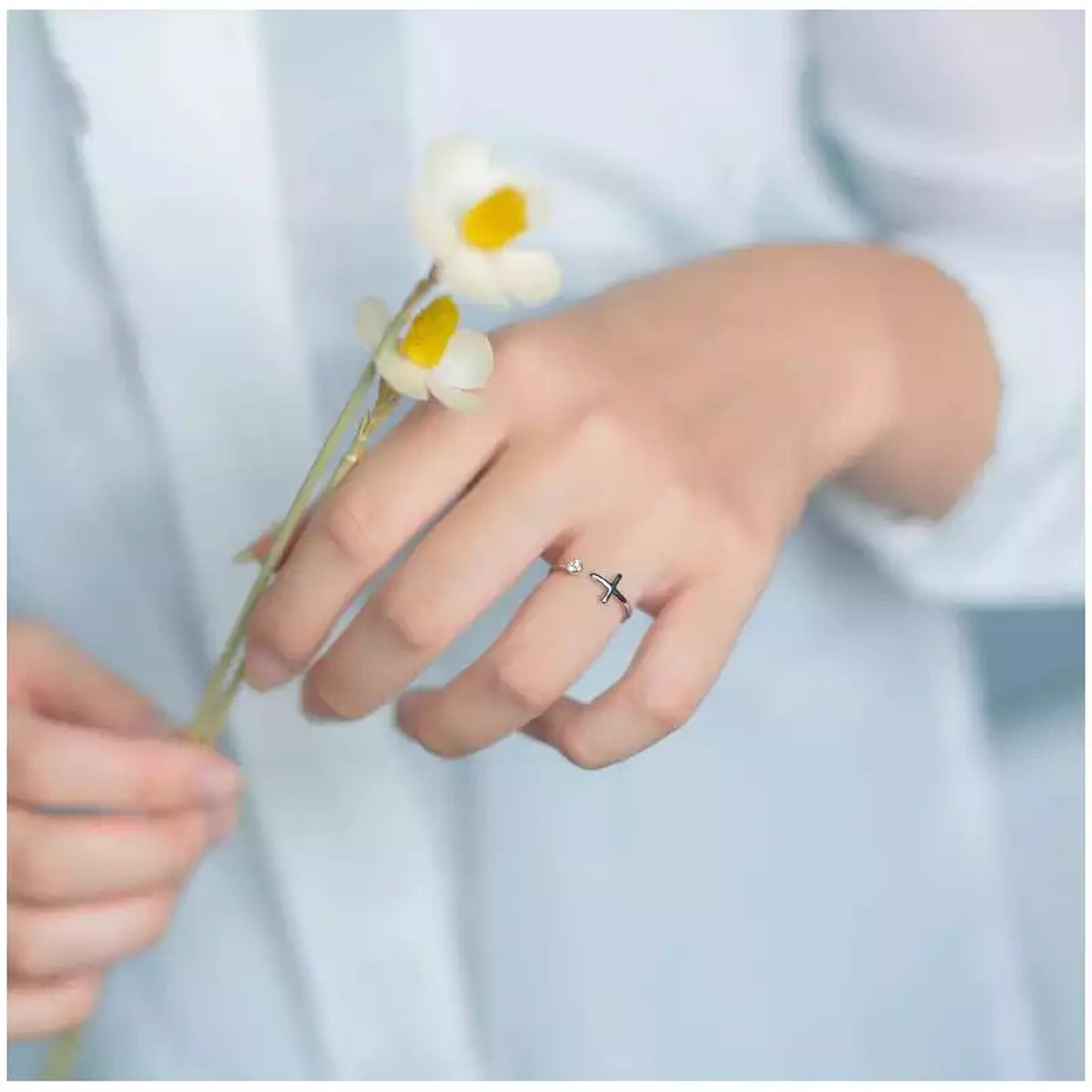 Bague Chrétienne Croix en Argent et Zircon JRBijouxDesign