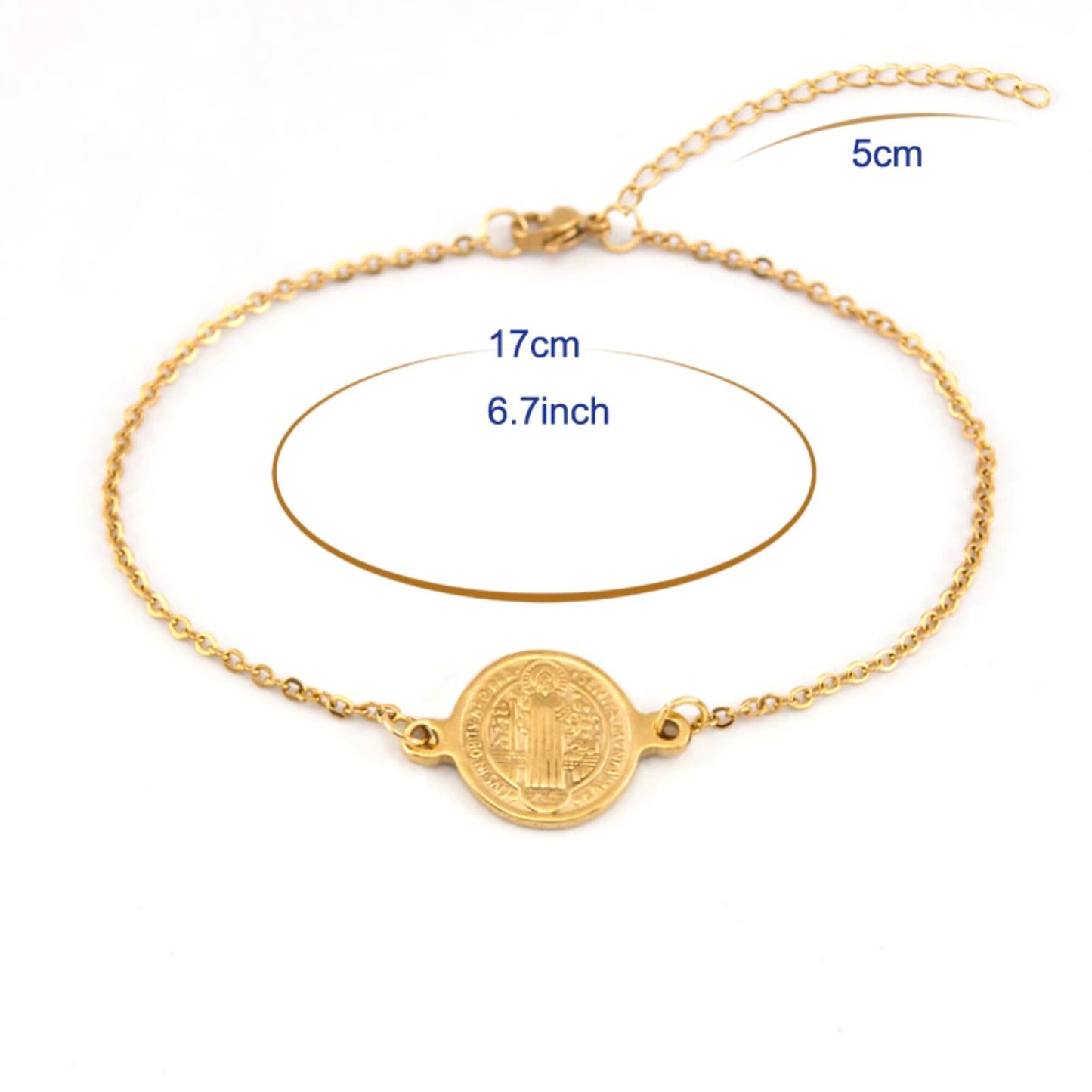 Bracelet Médaille Miraculeuse Saint Benoit JRBijouxDesign