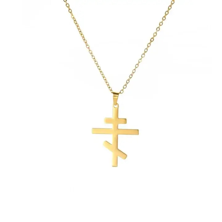 Collier pendentif croix orthodoxe petit modèle