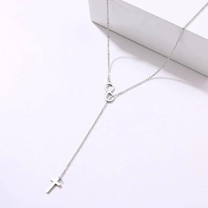 Collier pendentifs croix infini argent
