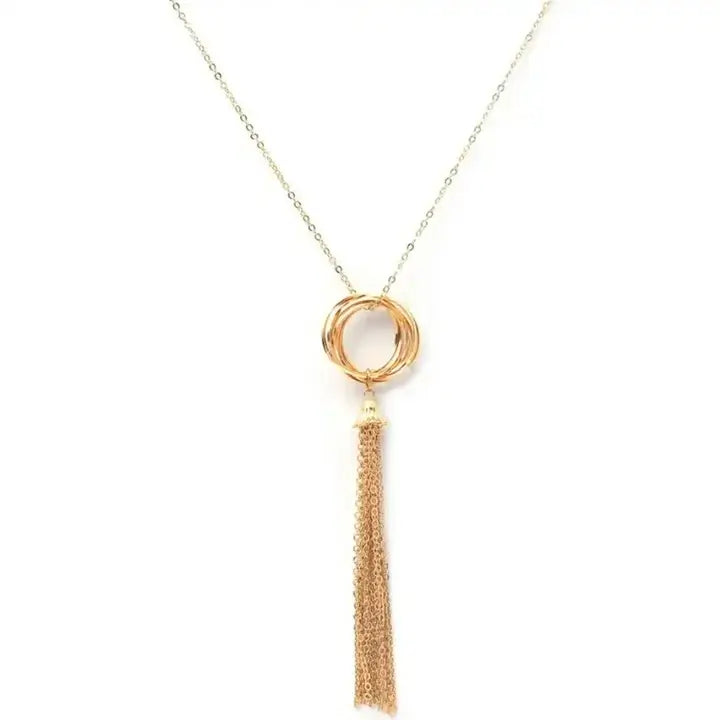 Sautoir avec Pendentif Pompon or