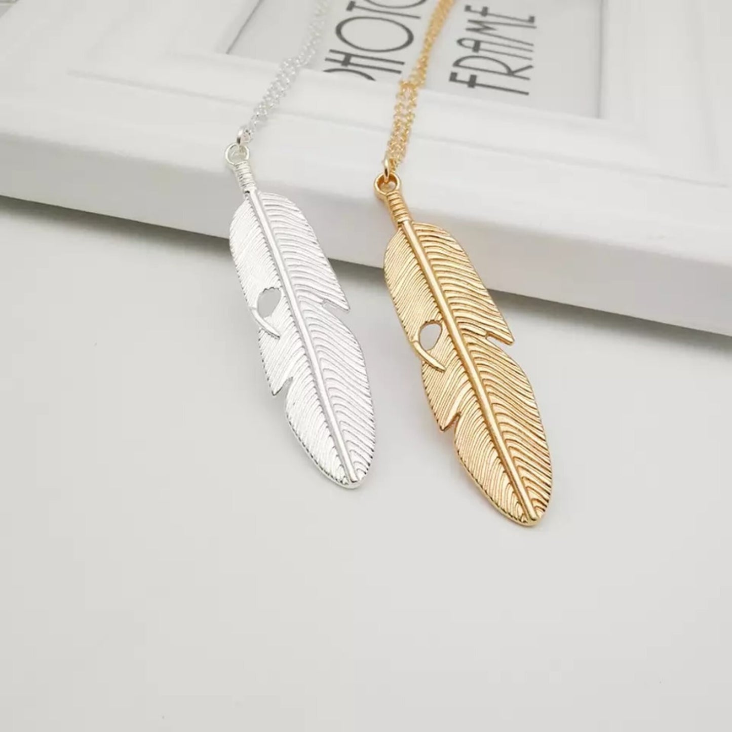 Collier Long Pendentifs Bohème Plumes