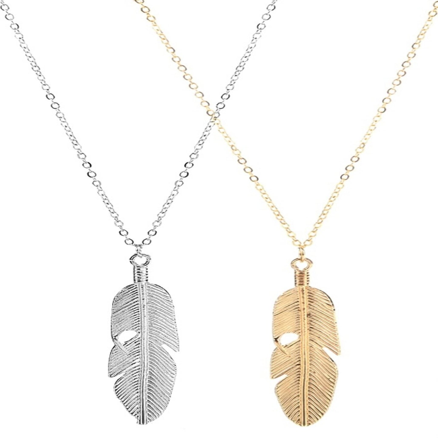 Collier Long Pendentifs Bohème Plumes