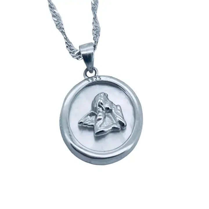 Collier petit ange en argent et nacre