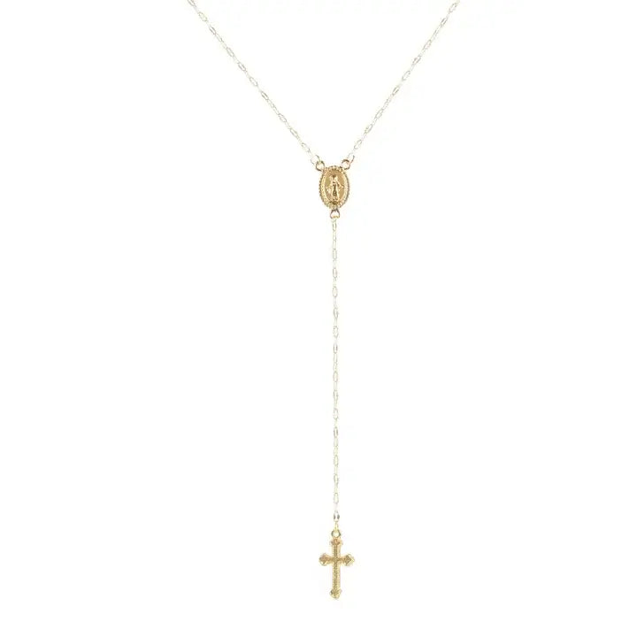 Chapelet chrétien avec médaille miraculeuse en bois et métal argenté – Bijou religieux catholique