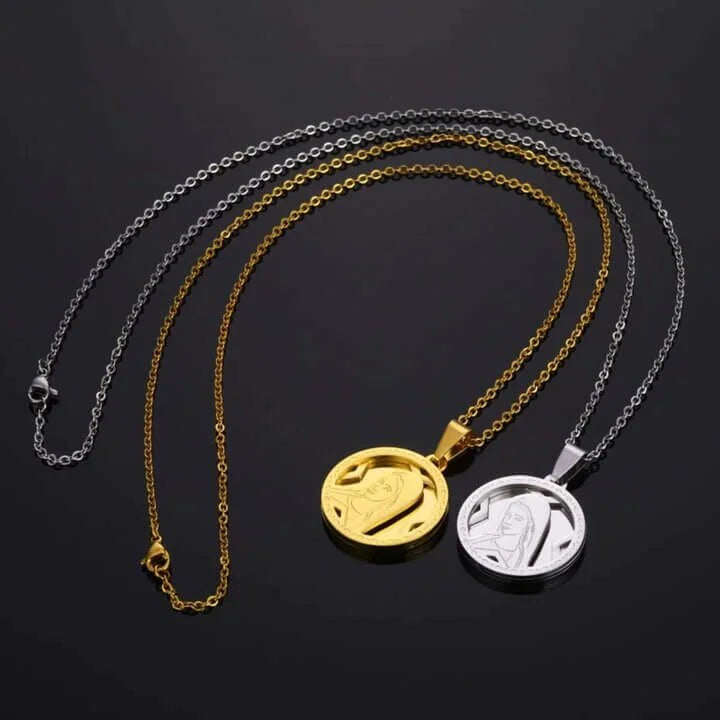 Collier Chrétien Médaille Vierge Marie face