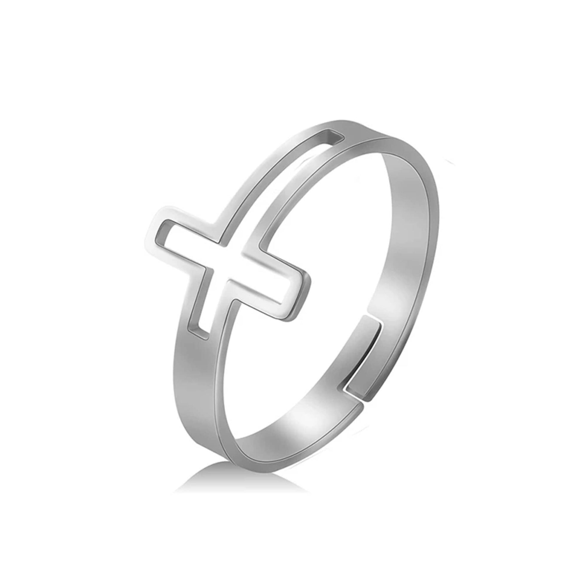 Bague Chrétienne Croix Inoxydable Ajourée JRBijouxDesign