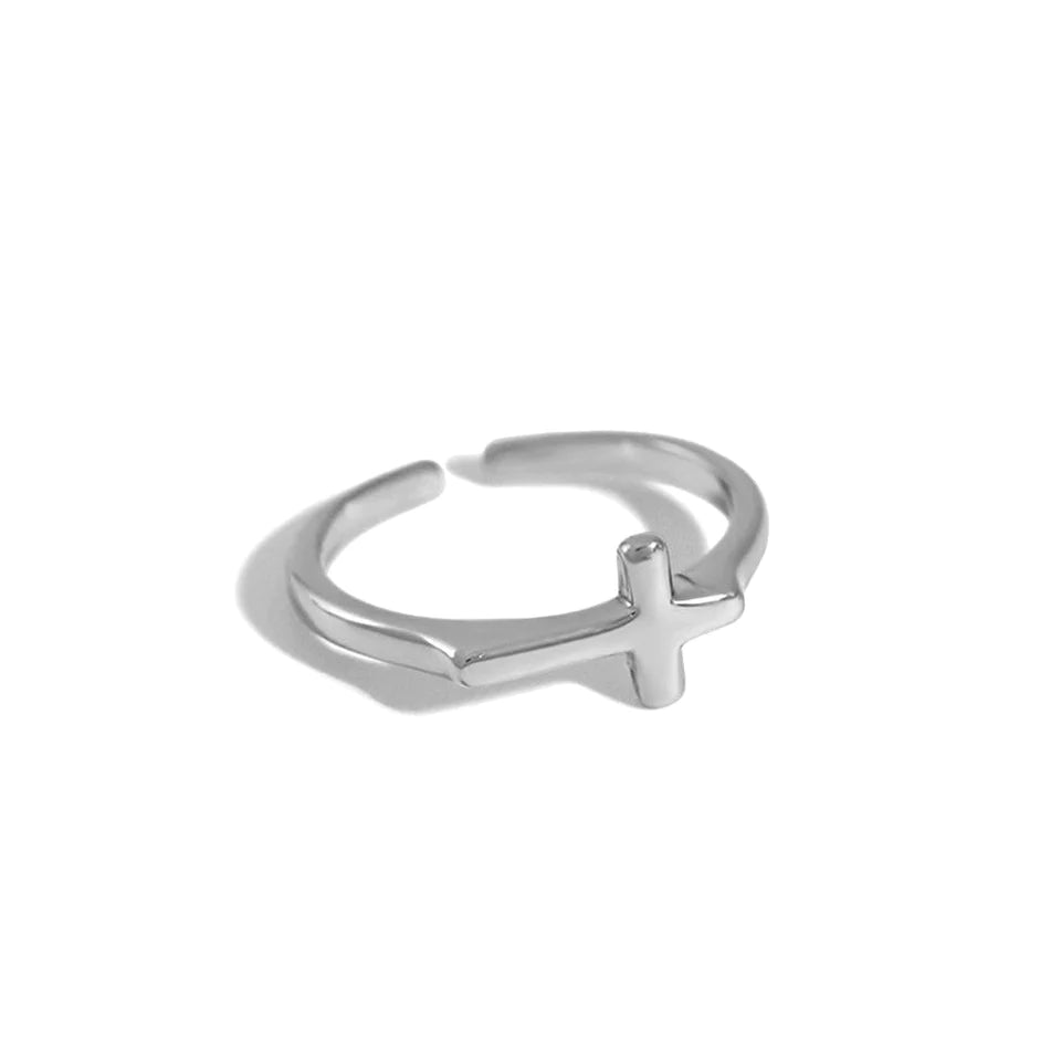 Bague Chrétienne Croix Minimaliste en Argent JRBijouxDesign