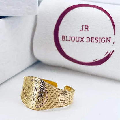 Bague Chrétienne Croix Saint Benoit de Nursie JRBijouxDesign