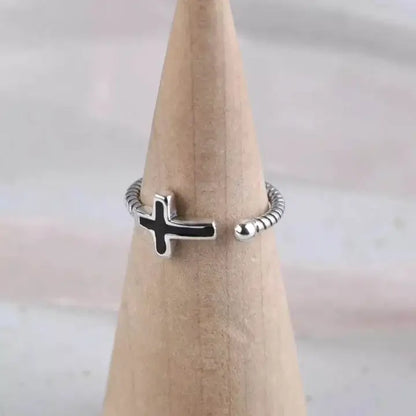 Bague Chrétienne Croix en Argent au Style Punk JRBijouxDesign