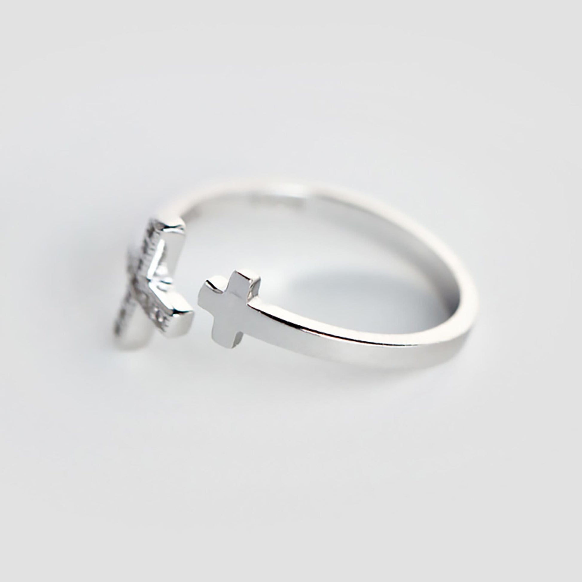 Bague Chrétienne Double Croix Zircon JRBijouxDesign