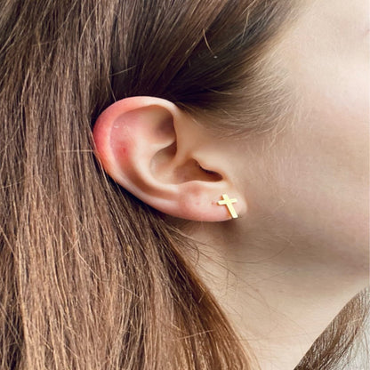 Boucles Chrétiennes Croix Minimalistes JRBijouxDesign