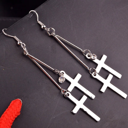 Boucles d'Oreilles Croix Chrétiennes avec Zircon JRBijouxDesign