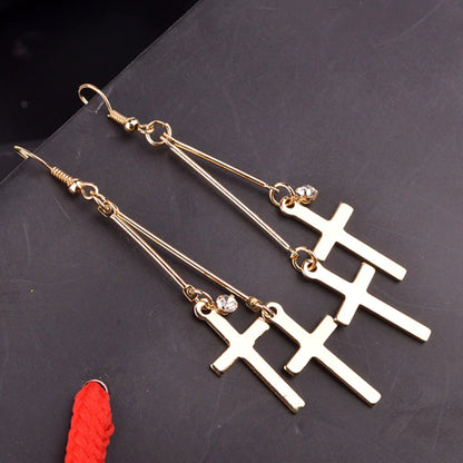 Boucles d'Oreilles Croix Chrétiennes avec Zircon JRBijouxDesign