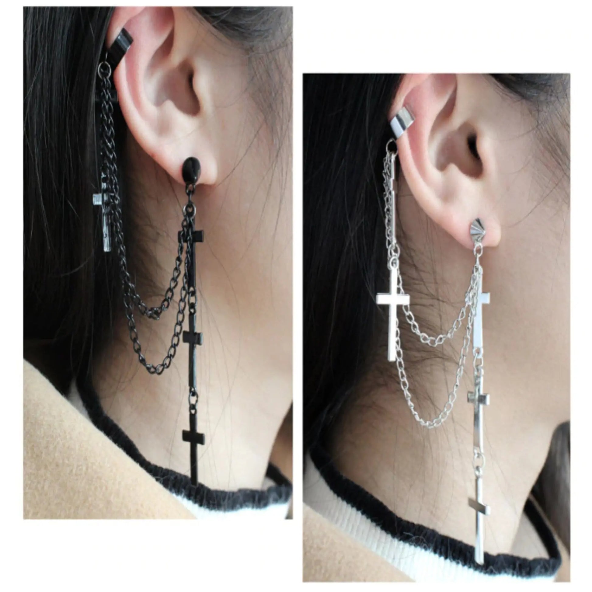 Boucles d'Oreilles Croix Gothique Inoxydables JRBijouxDesign