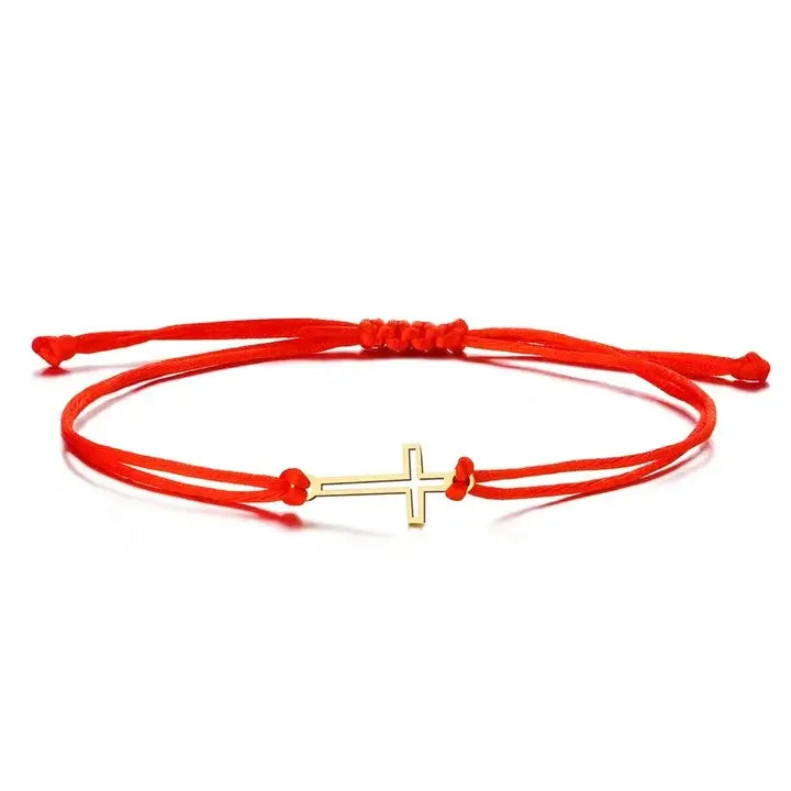 Bracelet Chrétien Croix Ajourée Rouge JRBijouxDesign