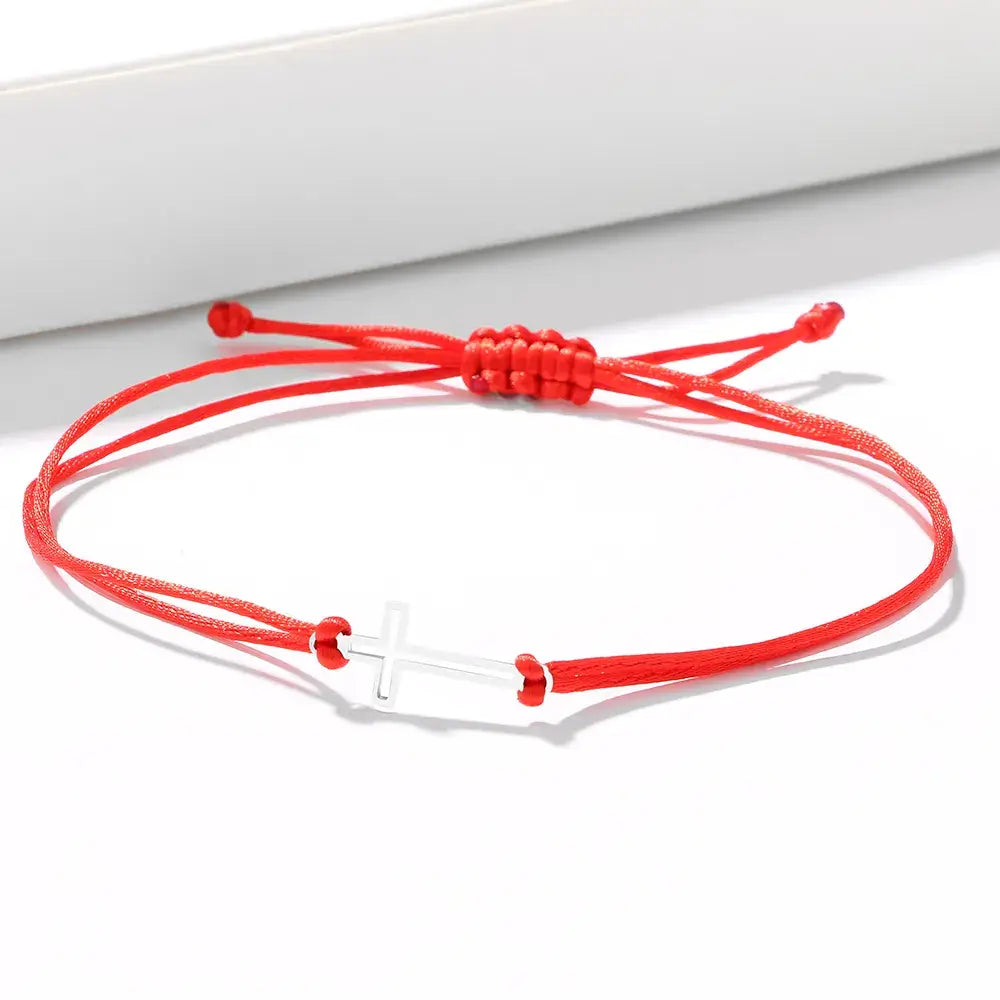 Bracelet Chrétien Croix Ajourée Rouge JRBijouxDesign