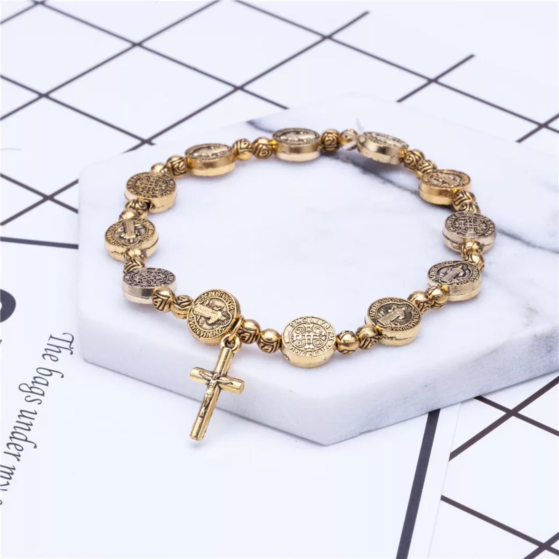 Bracelet Médailles de Saint Benoit Elastique JRBijouxDesign