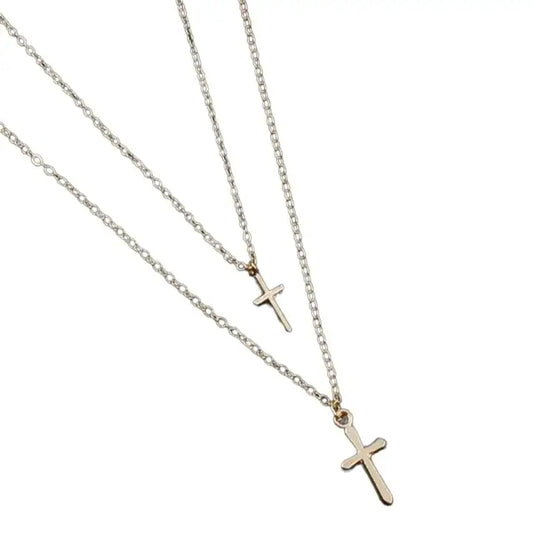 Collier Chrétien Double Croix Chrétiennes JRBijouxDesign