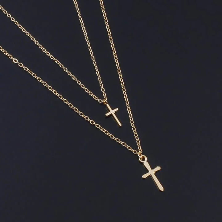 Collier Chrétien Double Croix Chrétiennes JRBijouxDesign