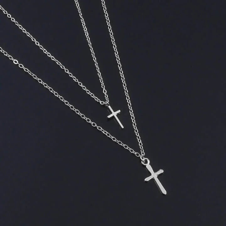 Collier Chrétien Double Croix Chrétiennes JRBijouxDesign