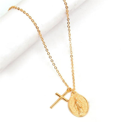 Collier Chrétien Médaille Vierge Marie et Croix JRBijouxDesign