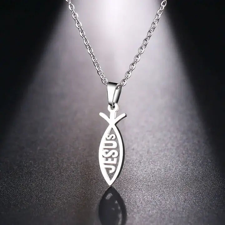 Collier Chrétien Pendentif Poisson Ichtus JRBijouxDesign