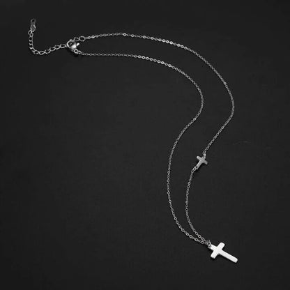 Collier Chrétien Pendentifs Double Croix JRBijouxDesign