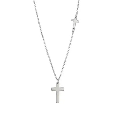 Collier Chrétien Pendentifs Double Croix JRBijouxDesign