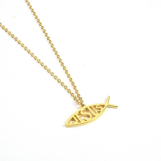 Collier Chrétien Poisson Latéral JRBijouxDesign