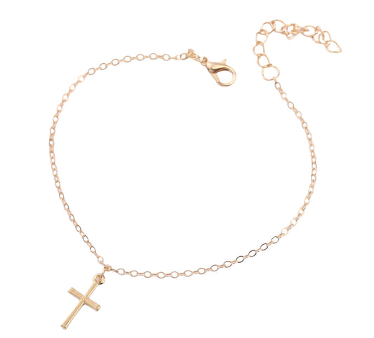 Bracelet de Cheville avec Croix Chrétienne