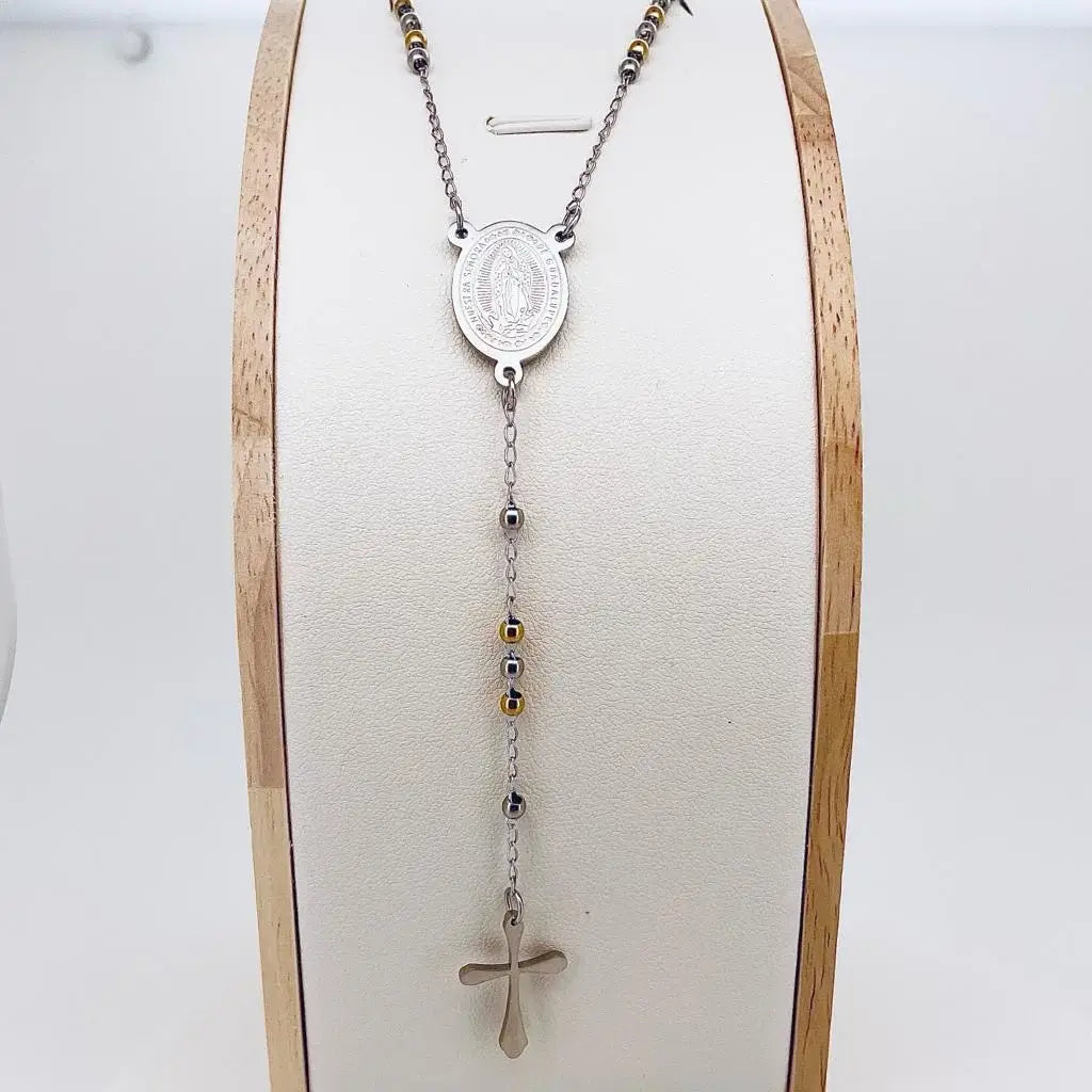 Chapelet Croix Chrétienne Médaille Multicouleurs petites perles