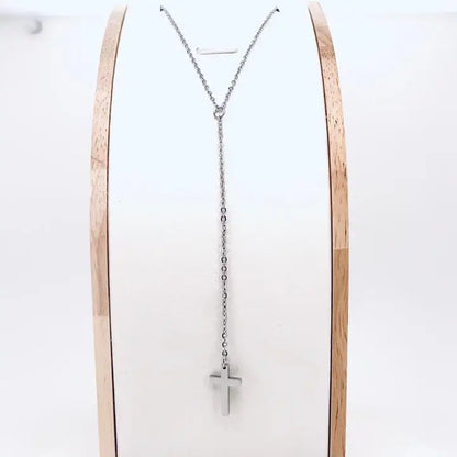 Collier Chrétien Croix Pendante Inoxydable JRBijouxDesign argent