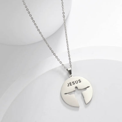 Collier Christ Rédempteur Inscription Jésus argent