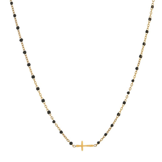 Collier croix rosaire en acier inoxydable