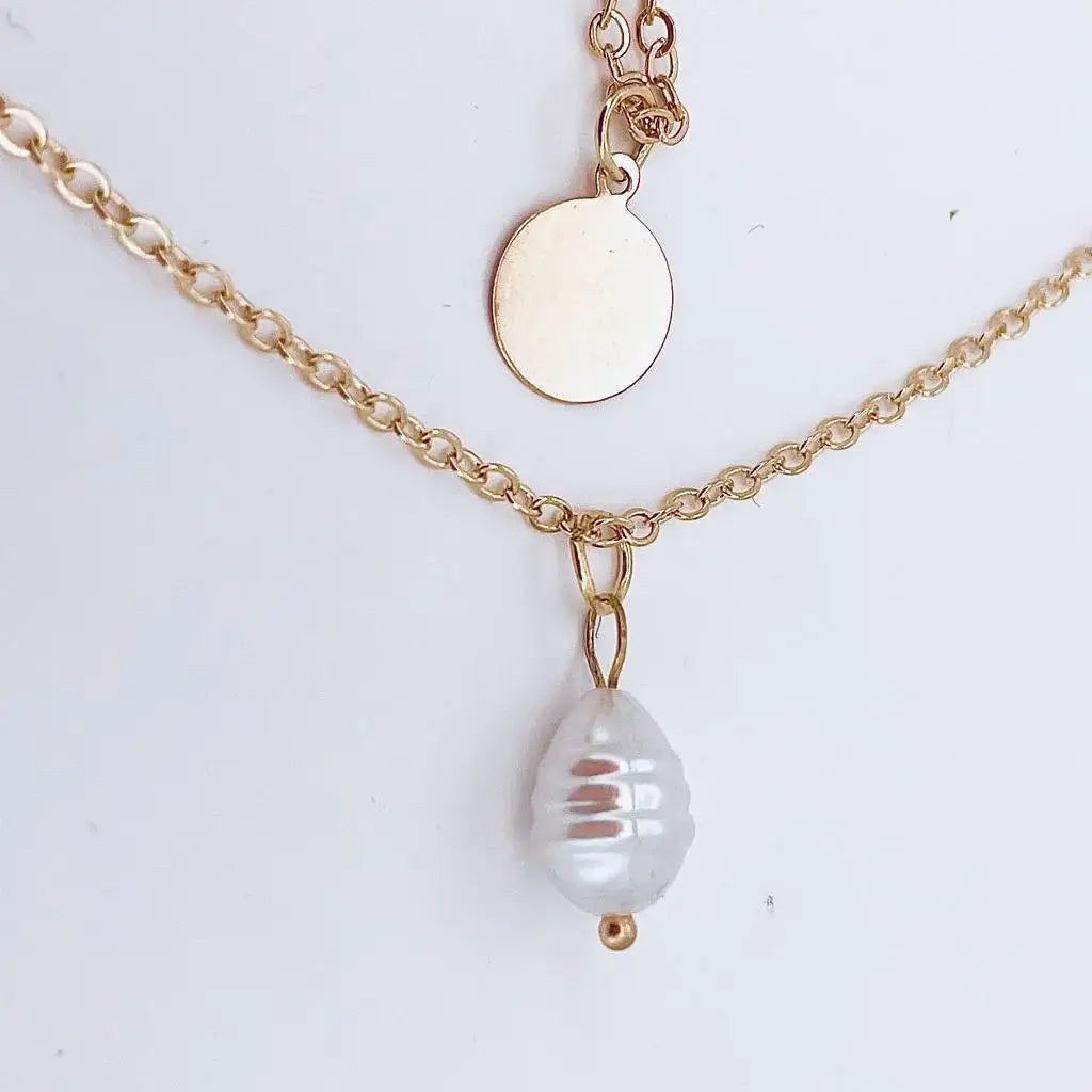 Collier avec pendentifs bohème en perles or