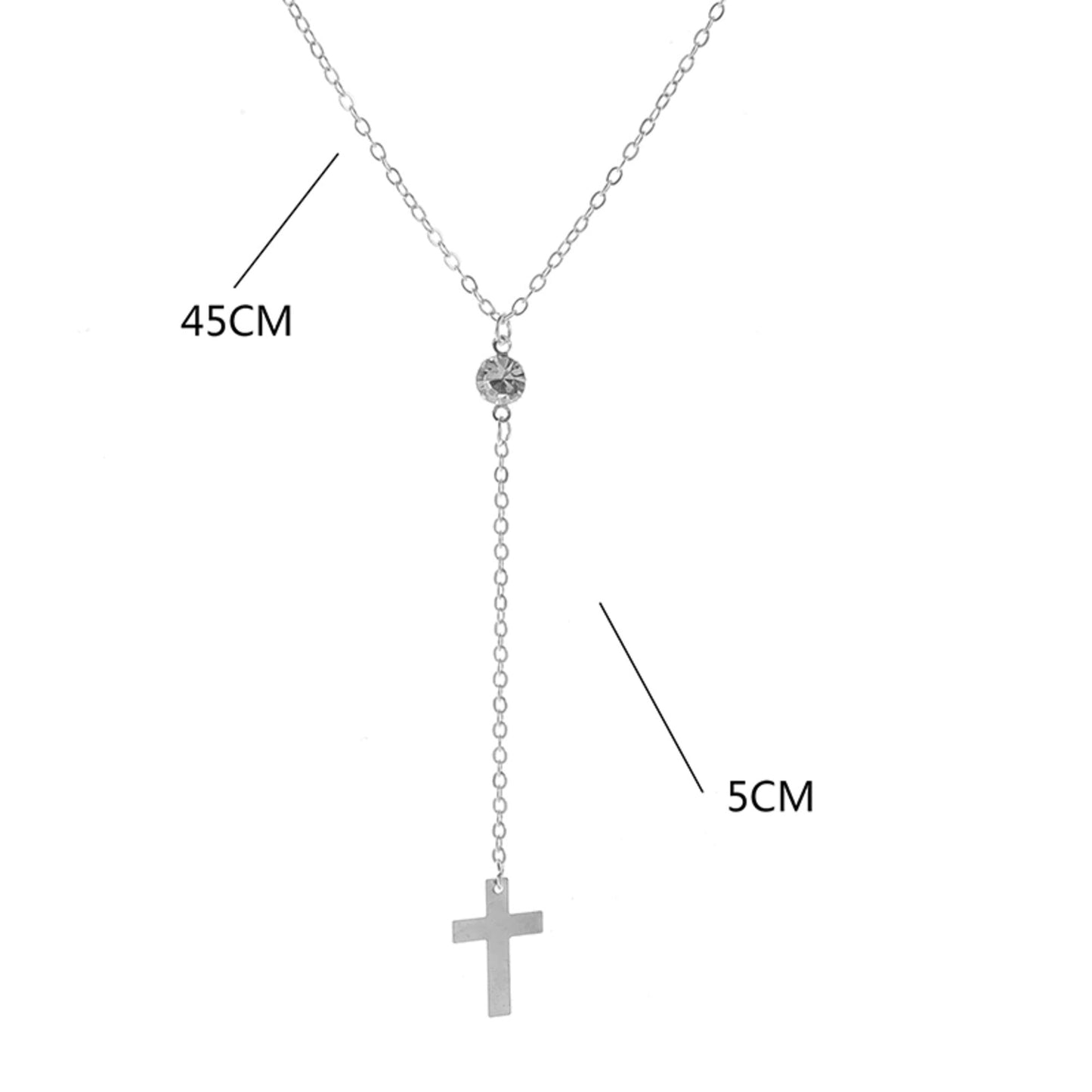 Collier Croix Pendante et Pierre de Zircon dimensions