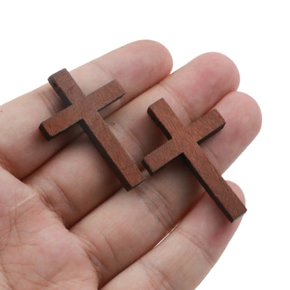 Crucifix Simple en Bois pour vos Prières  taille main