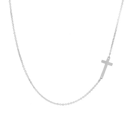 Collier Chrétien Croix Minimaliste Femme argent
