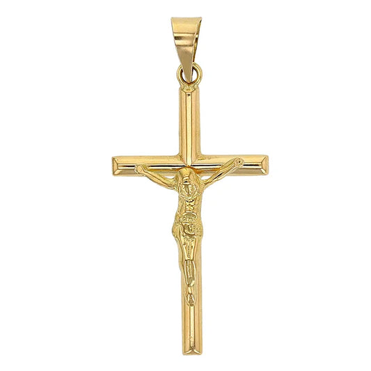 Collier croix Jésus Christ or 750/1000
