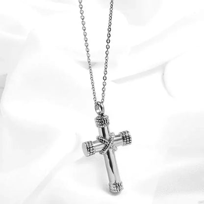 Collier Pendentif Croix Style Cordelette argent