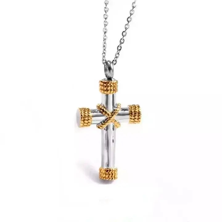 Collier Pendentif Croix Style Cordelette