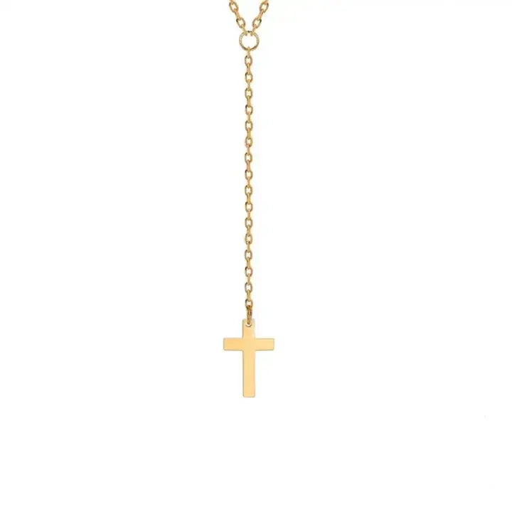 Collier croix chrétienne pendante Or