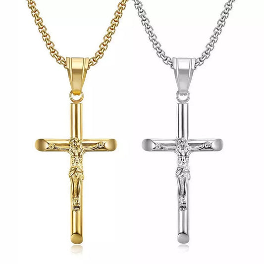 Collier Pendentif Grande Croix Chrétienne