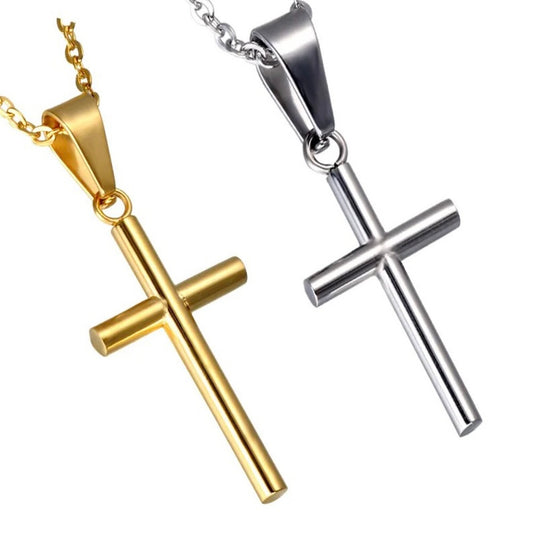 Collier pendentif croix chrétienne simple
