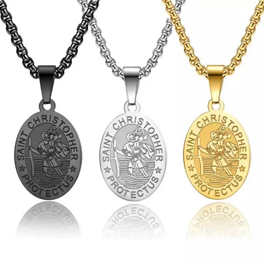 Collier Chrétien Médaille Saint Christophe Inoxydable