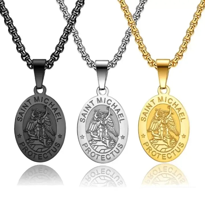 Collier médaille Saint Michel inoxydable