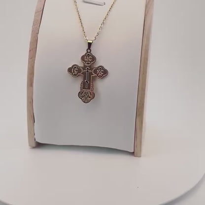 Collier pendentif croix orthodoxe inoxydable video