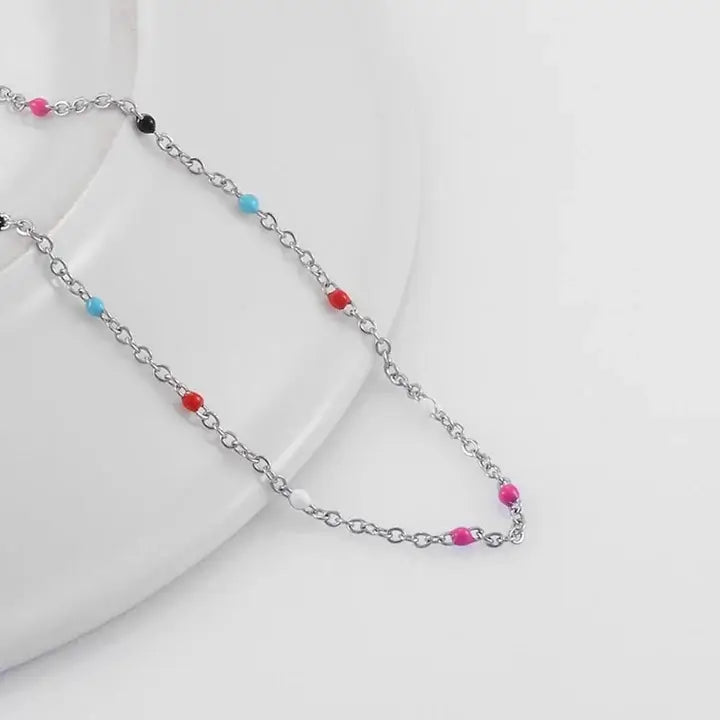 Bracelets Gigi Clozeau argenté avec perles de couleur multicouleurs