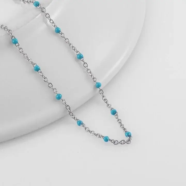 Bracelets Gigi Clozeau argenté avec perles de couleur turquoise